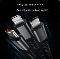 3-in-1 Mobile Phone Data Cable with Light & Super-Fast 6A Charging