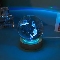 Crystal Night Ball with Base