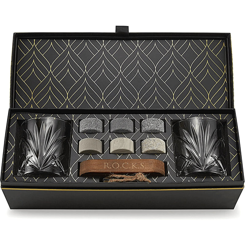 The Connoisseur's Set - Whiskey Stones & Palm Glass Edition