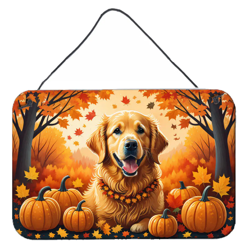 Golden Retriever Fall Wall or Door Hanging Prints