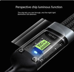 3-in-1 Mobile Phone Data Cable with Light & Super-Fast 6A Charging